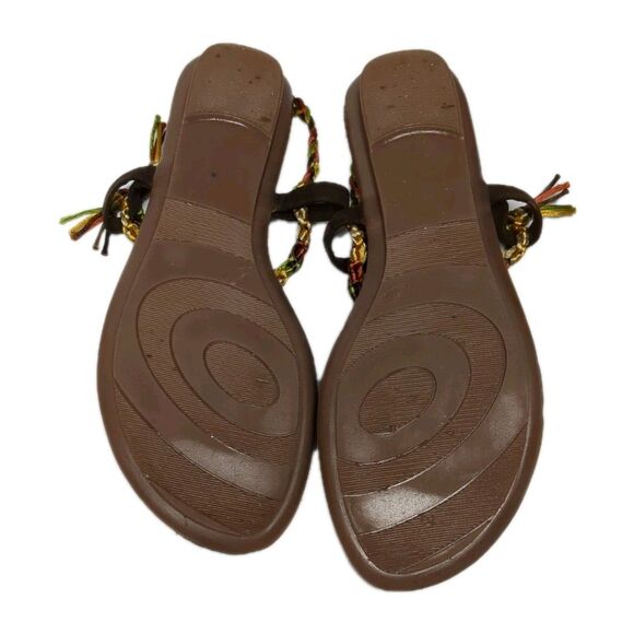 Kavanda Sandals Women 9 Braided Staps Multicolor Butterfly Thong Open Flats Boho - Picture 8 of 9